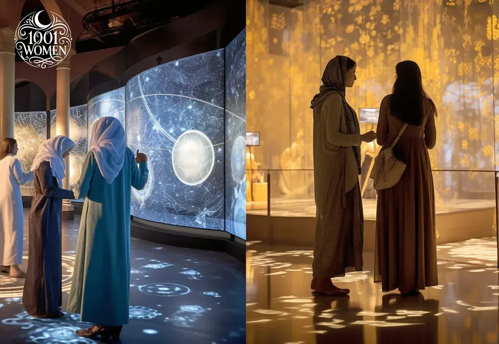 Exhibition concept visual for 1001 Women